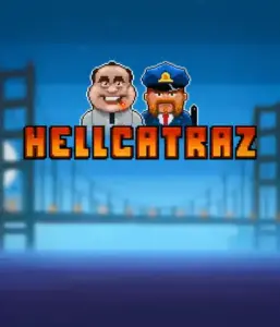 Enter the exciting world of the Hellcatraz game by Relax Gaming, showcasing a comic-style prisoner and a guard with the infamous Alcatraz prison and San Francisco skyline in the background. This image depicts the adventure and mischief of an escape-themed game, perfect for players looking for a unique slot experience, providing a nostalgic escape. 